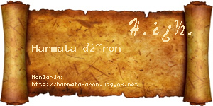 Harmata Áron névjegykártya